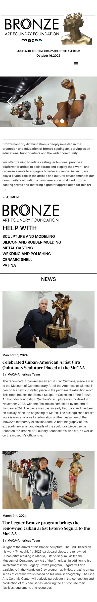 Bronze Art Foundry Foundation — mobile