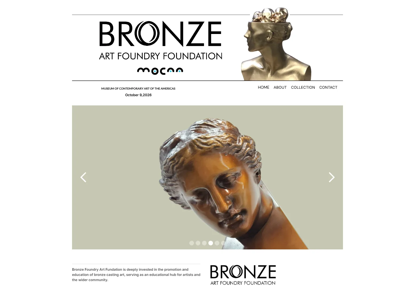 Bronze Art Foundry Foundation — desktop view