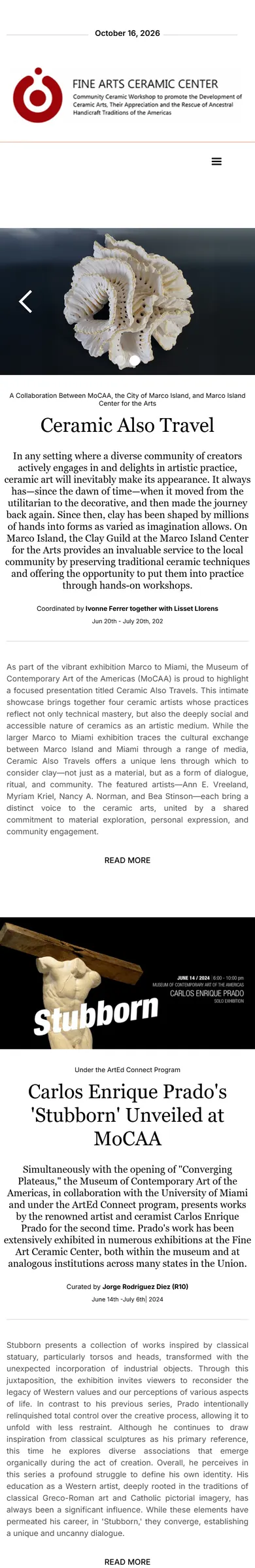 Fine Arts Ceramic Center — mobile